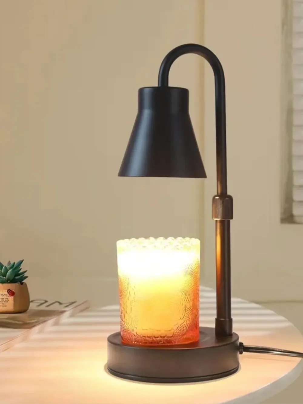 🔸️NIB Black Metal Adjustable Electric Candle Warming Lamp